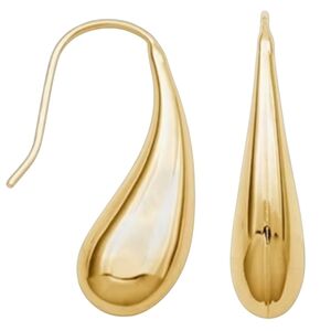 18K Gold Over Sterling Silver Teardrop Drop Earrings 1.1" NWT Sold Out Online